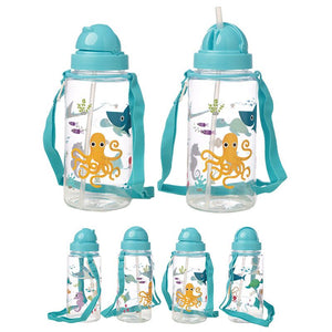 Zeedieren duurzame bpa-vrij 450ml kinder waterfles rietje