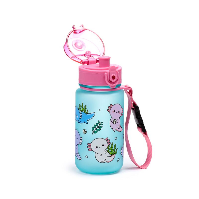 Load image into Gallery viewer, Adoramals axolotl pop top 350ml ecozen kinder drinkfles
