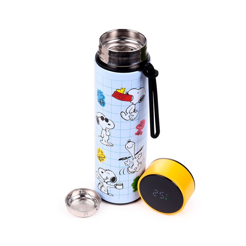 Load image into Gallery viewer, Union peanuts snoopy woodstock thermosfles 450ml thermometer
