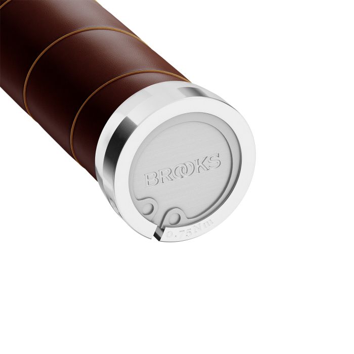 Load image into Gallery viewer, Brooks slender leather grips (100+100mm) - antic brown
