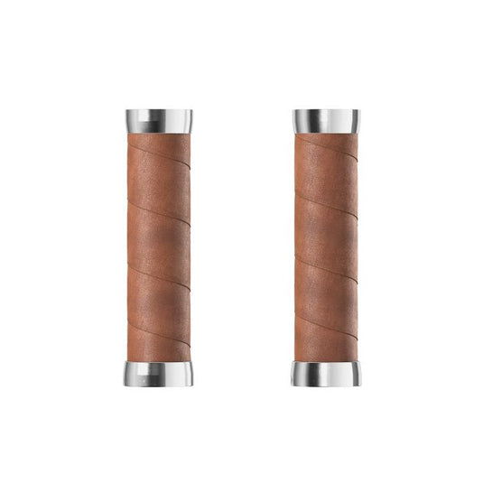 Brooks slender leather grips (130+130mm) - dark tan