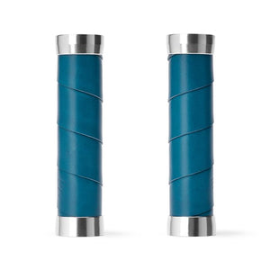 Brooks slender leather grips (130+130mm) - teal