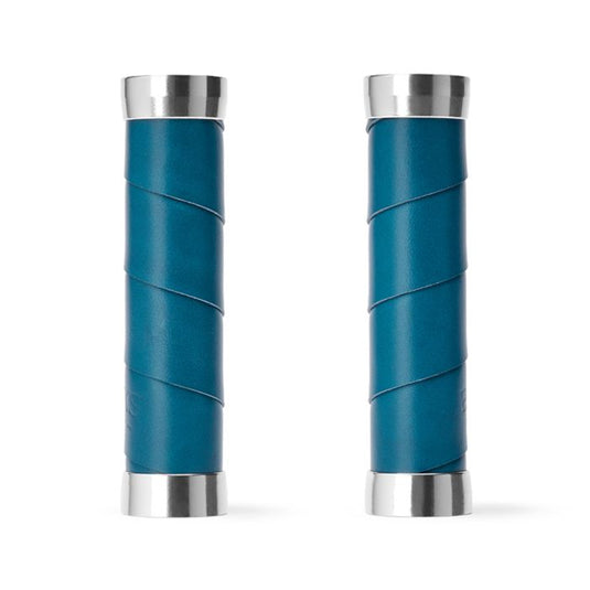 Brooks slender leather grips (130+130mm) - teal