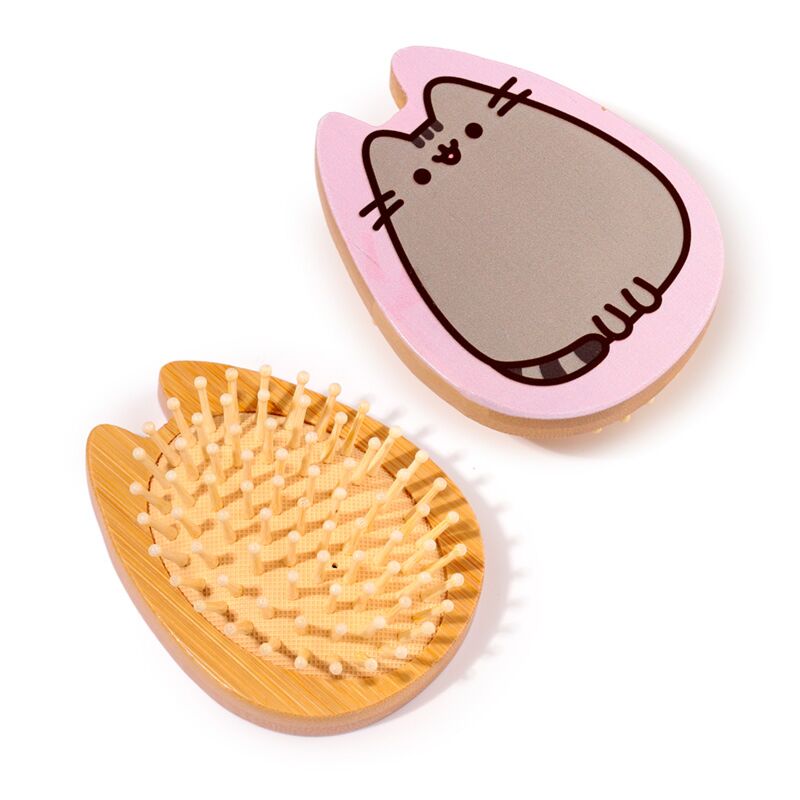 Load image into Gallery viewer, Union pusheen de kat-vormige bamboe haarborstel
