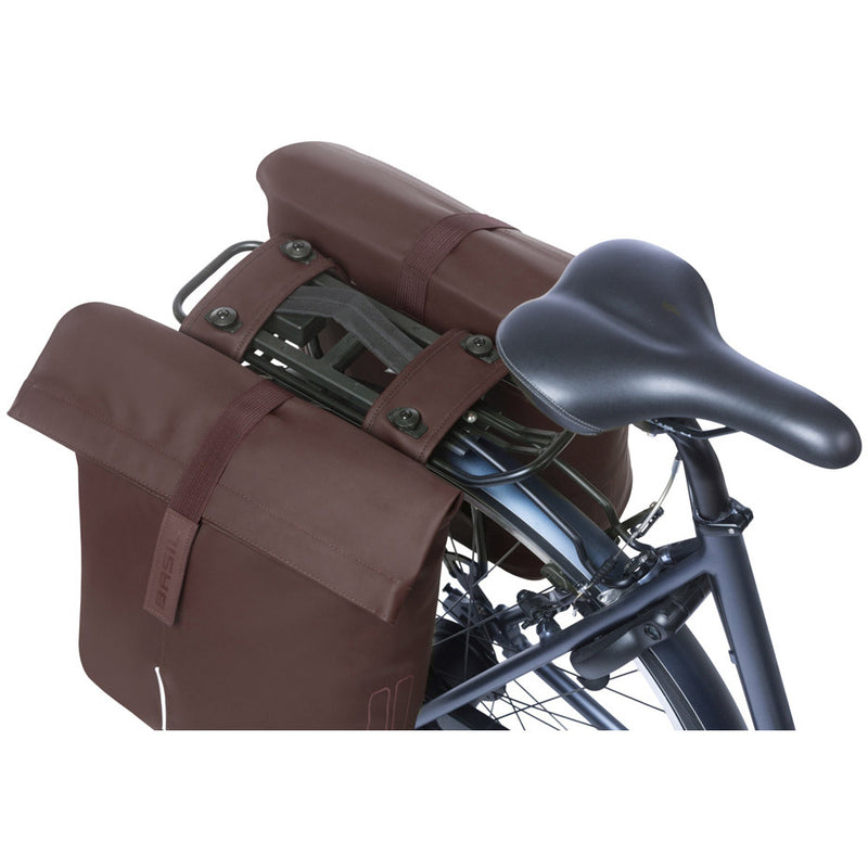 Chargez l'image dans la visionneuse de la galerie, Basil dubbele fietstas city mik 28-32 liter - roasted brown
