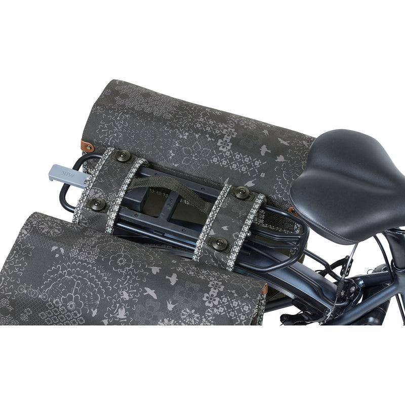 Load image into Gallery viewer, Basil dubbele fietstas bohème mik 35 liter - zwart charcoal
