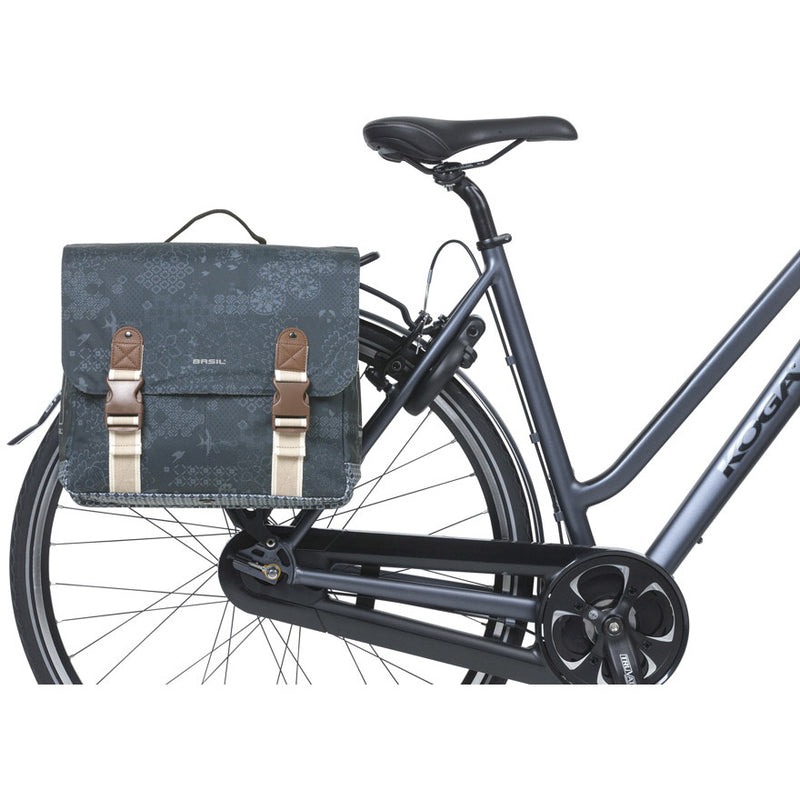 Load image into Gallery viewer, Basil dubbele fietstas bohème mik 35 liter - indigo blauw
