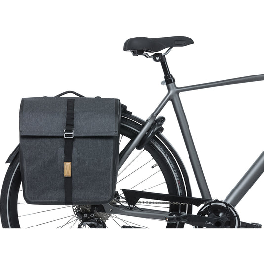 Basil dubbele fietstas urban dry mik 50 liter - charcoal