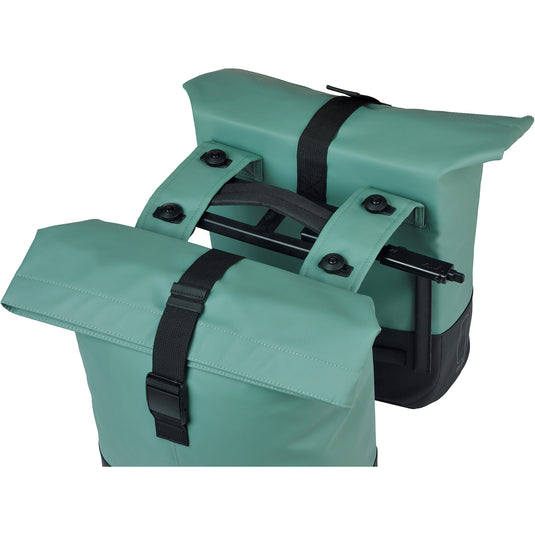 Basil b.v. dubbele fietstas cove mik 28-32l 14 x 29 x 36 cm - groen zwart