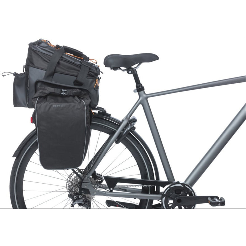 Afbeelding laden in galerijviewer, Basil gepäckträgertasche miles xl pro trunkbag miles xl pro mik 2.0 black orange
