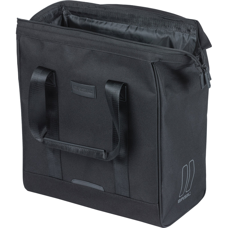 Load image into Gallery viewer, Basil tas grand fietsshopper zwart | mik hooks | 23l
