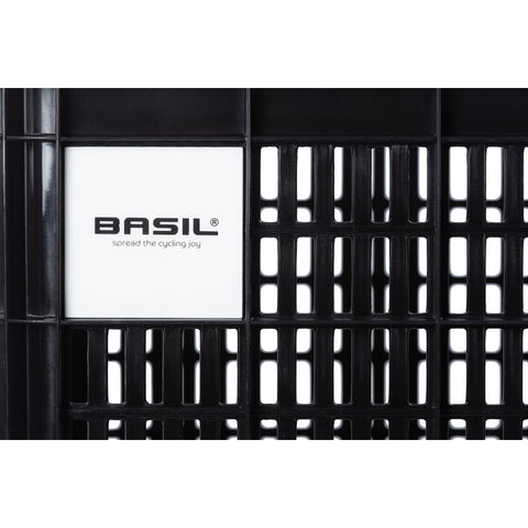 Basil krat M gerecycled kunststof MIK 29,5l zwart