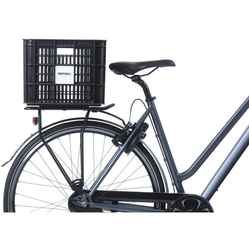 Afbeelding laden in galerijviewer, Basil fietskrat l gerecycled kunststof mik 40 liter - zwart
