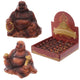 Mini hout-effect chinese lachende boeddha