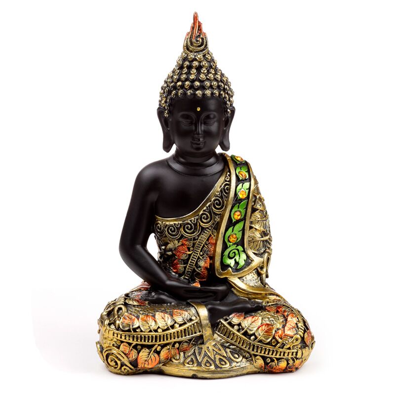 Load image into Gallery viewer, Zwart oranje thaise boeddha contemplatie
