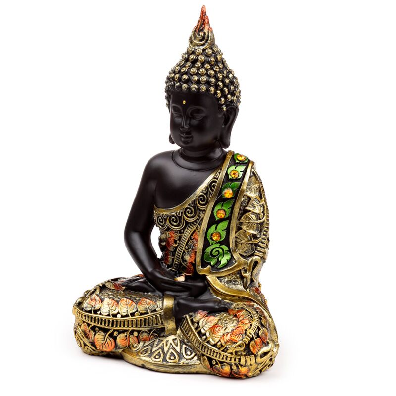 Load image into Gallery viewer, Zwart oranje thaise boeddha contemplatie
