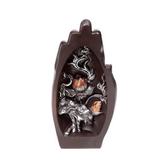 Zilverkleurige zwart hand-vormige lotus