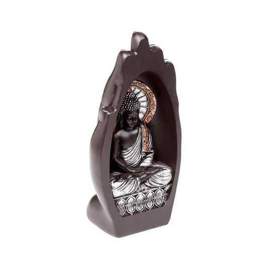 Zilverkleurige zwart hand-vormige boeddha