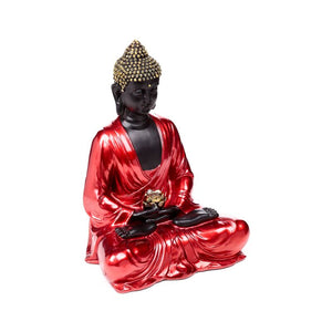 Rood, zwart goud thaise boeddha contemplatie