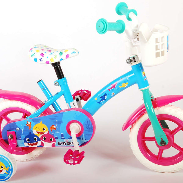 Ocean Kinderfiets - Unisex - 10 inch - Roze Blauw - Doortrapper