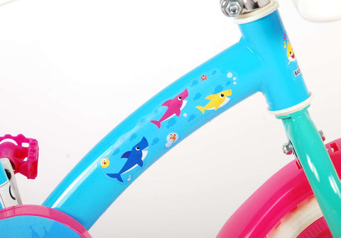 Ocean Kinderfiets - Unisex - 10 inch - Roze Blauw - Doortrapper