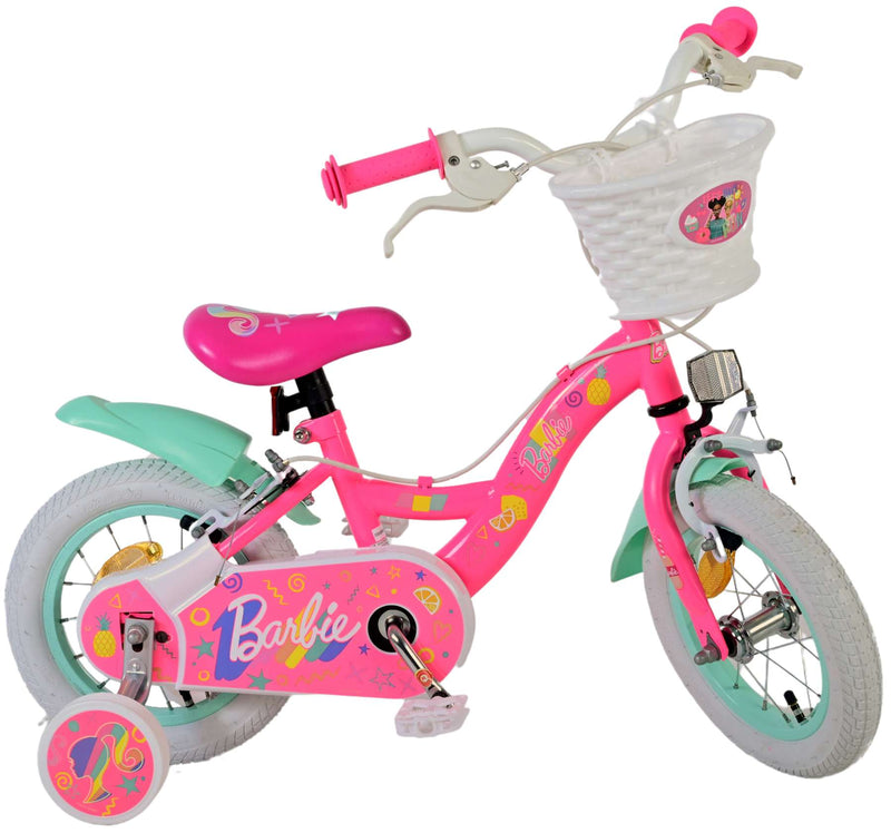 Load image into Gallery viewer, Barbie kinderfiets - meisjes - 12 inch - roze - twee handremmen
