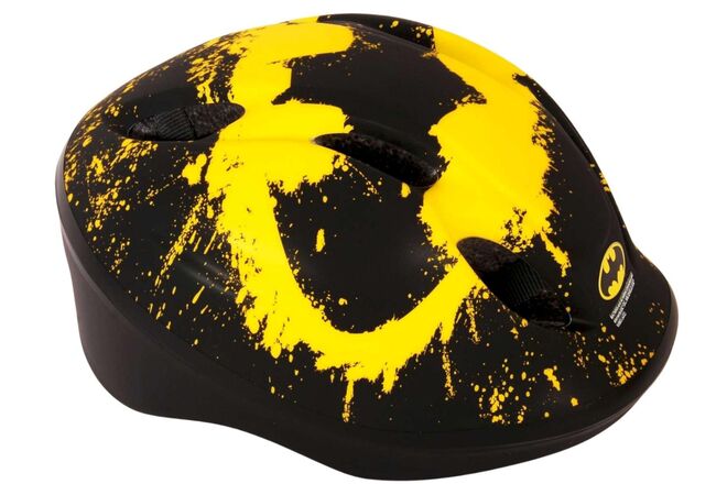 Afbeelding laden in galerijviewer, skate fietshelm Batman juniGoud 52-56 cm zwart geel
