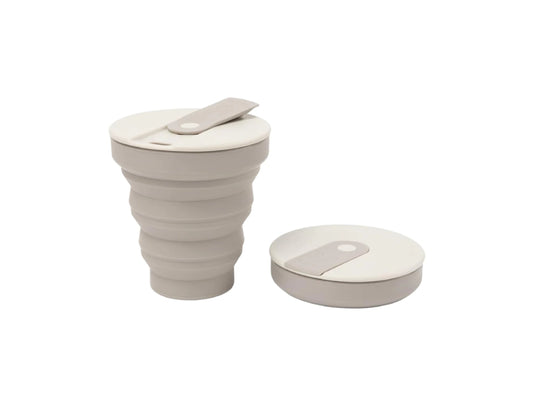 Beewise opvouwbare siliconen reisbeker - lichtgrijs - 235ml