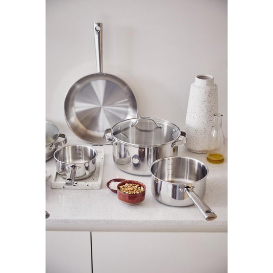 Beka cicla sauteerpan - hapjespan ø 24cm - met deksel uit glas - gerecycleerd rvs - pfas-vrij - geschikt voor inductie vaatwasser