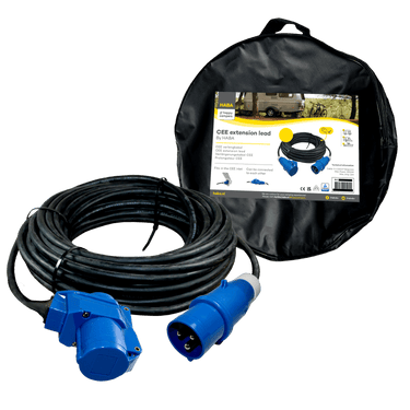Ngk verleabel 20 meter neopreen 3x 1.5mm² - cee stekker en haakse koppeling - in tas