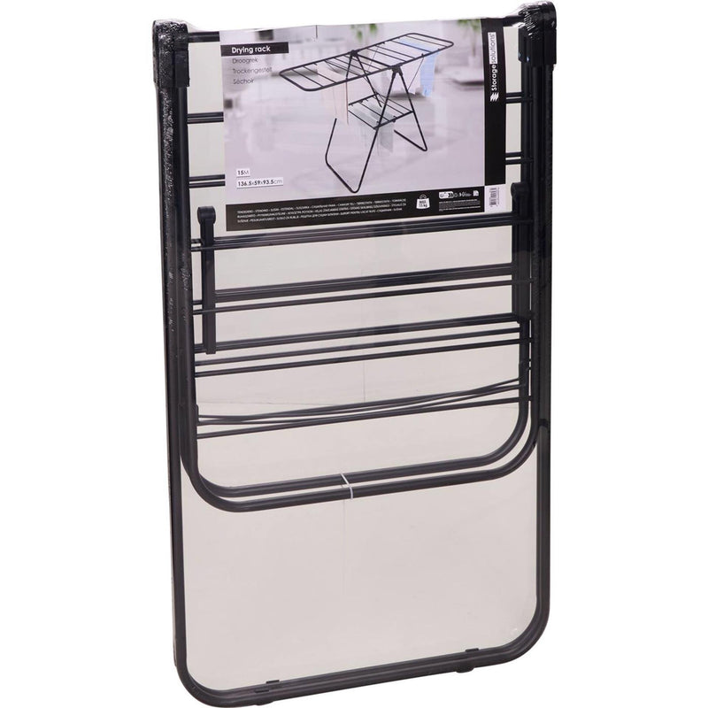 Chargez l'image dans la visionneuse de la galerie, Storage solutions droogrek 15 meter t-model metaal 136,x59x93,5cm zwart 2kg
