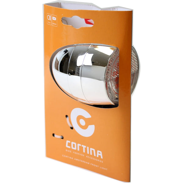 Cortina koplamp Amsterdam batterij chroom