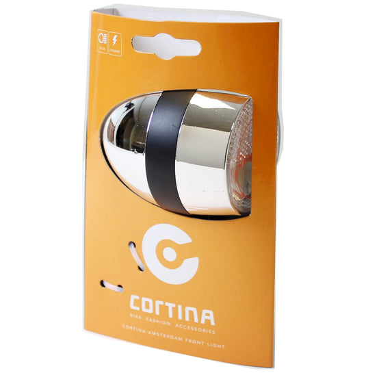 Cortina koplamp Amsterdam dynamo chroom zwart