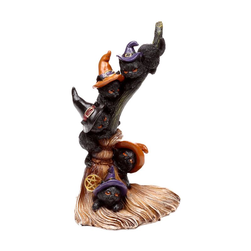 Load image into Gallery viewer, Heksen zwarte kat climbing broomstick
