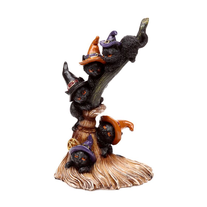 Load image into Gallery viewer, Heksen zwarte kat climbing broomstick
