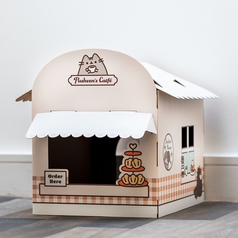 Load image into Gallery viewer, Pusheen catfé doe-het-zelf 100% karton kat speelhuisje
