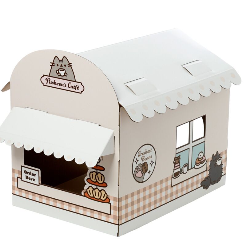 Load image into Gallery viewer, Pusheen catfé doe-het-zelf 100% karton kat speelhuisje
