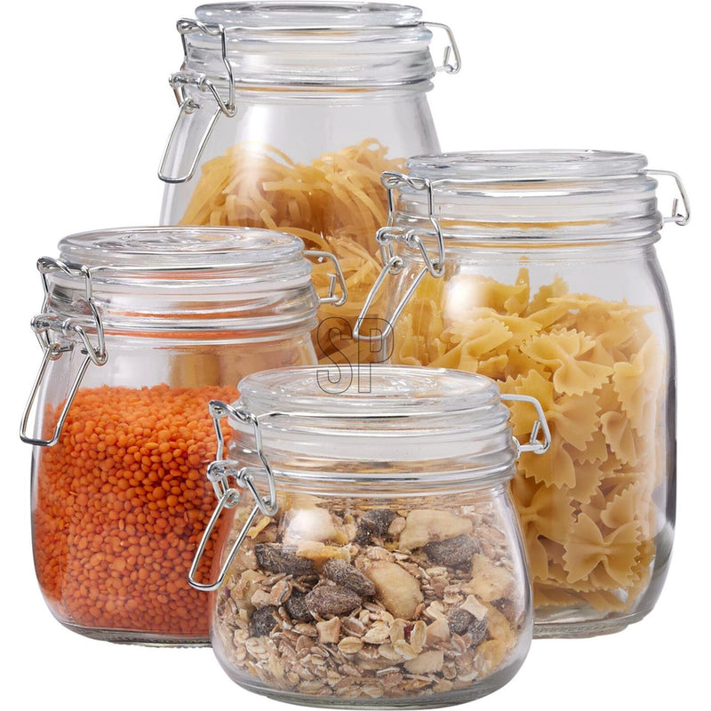 ギャラリービューアに画像をロードする, Excellent houseware voorraadpot glas set 4 stuks in doos
