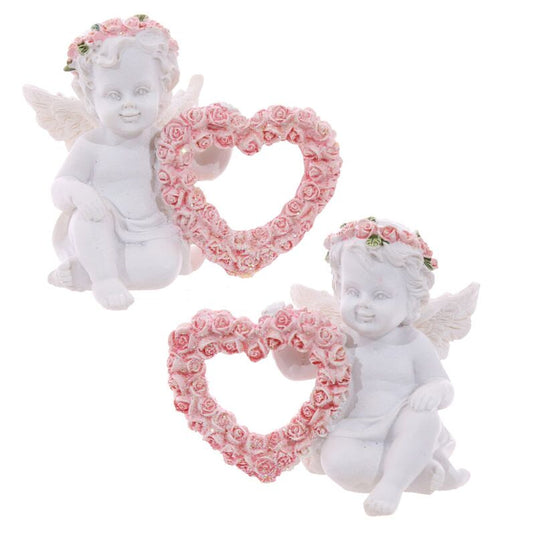 Cherubijn roze rozen hart