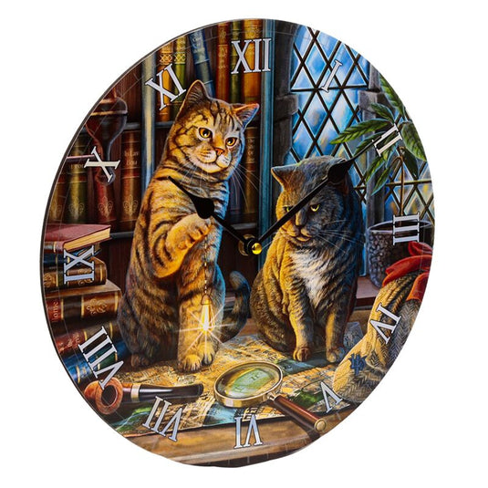 Lisa parker purrlock holmes kat bedrukte klok