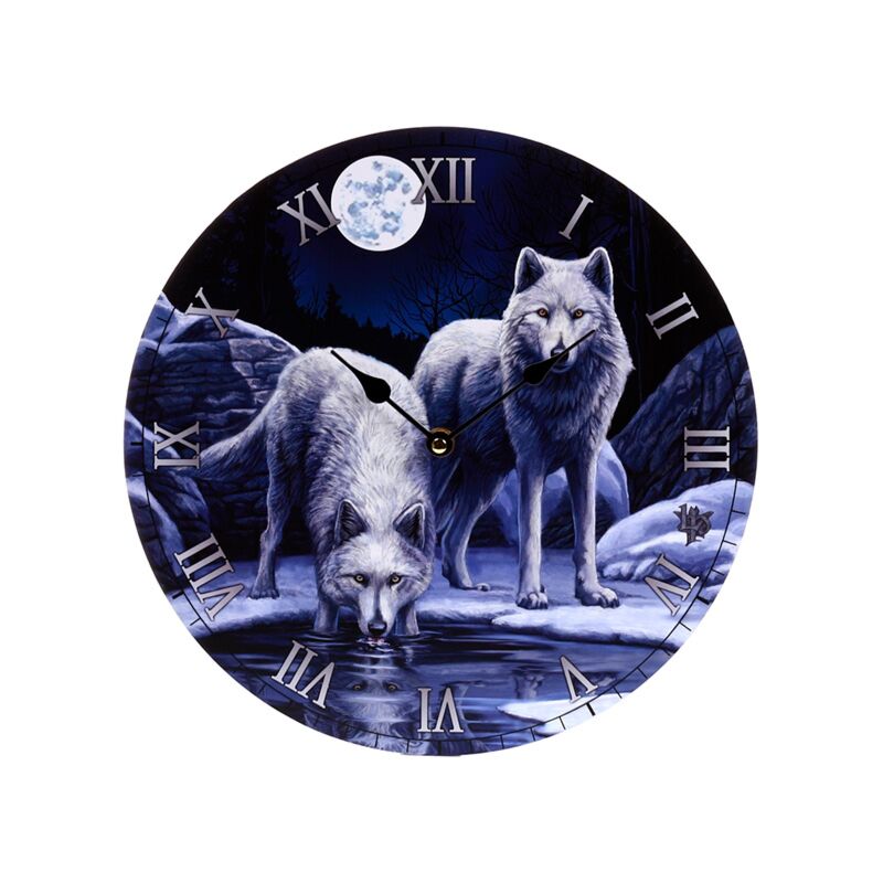Load image into Gallery viewer, Lisa parker warriors of winter wolf bedrukte klok
