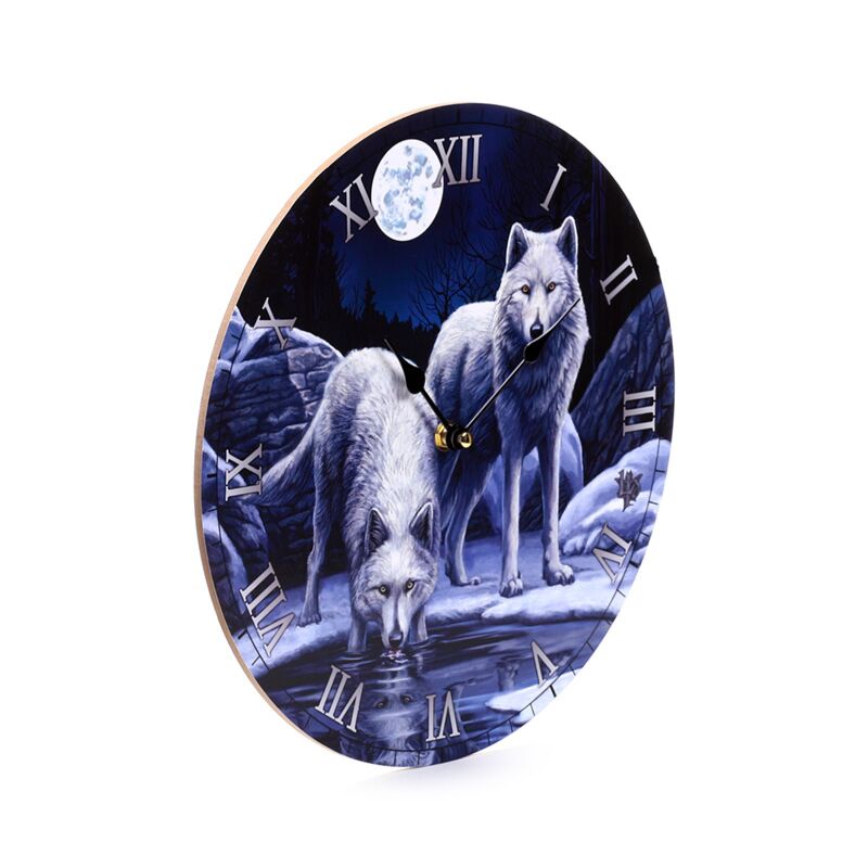 Load image into Gallery viewer, Lisa parker warriors of winter wolf bedrukte klok

