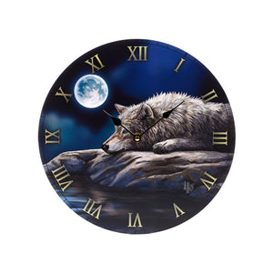 Lisa parker quiet reflection wolf bedrukte klok