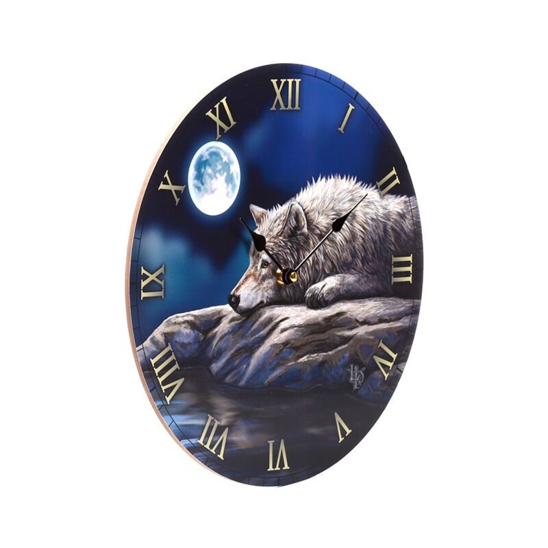 Load image into Gallery viewer, Lisa parker quiet reflection wolf bedrukte klok
