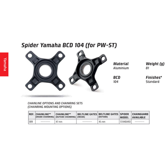 Miranda  yamaha spider 4-arm, bcd104 pw motor, alu, zwart