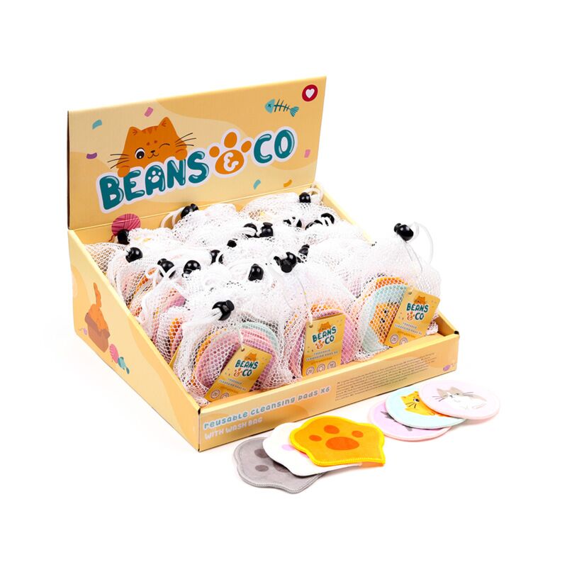 Load image into Gallery viewer, Set van 6 beans co katten herbruikbare wattenschijfjes
