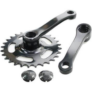 Crankstel fausto 28t | 102mm | staal | zwart