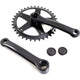 Crankstel fausto 36t | 127mm | staal | zwart