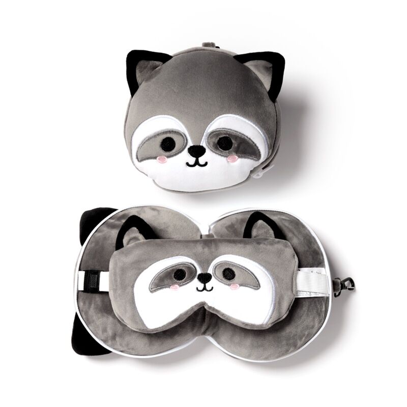 Load image into Gallery viewer, Ty relaxeazzz pluche wasbeer rond reiskussen slaapmasker
