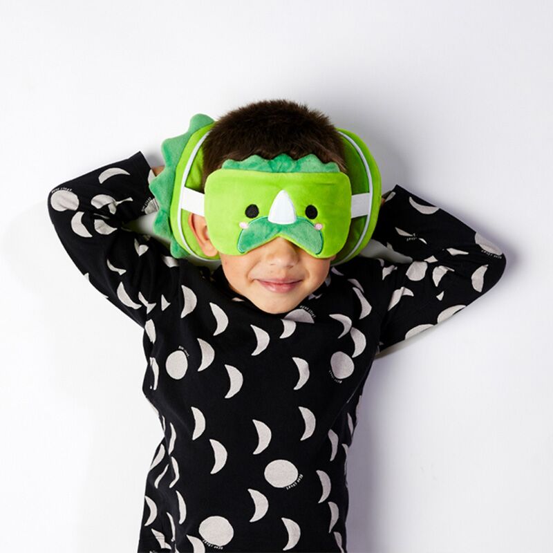 Load image into Gallery viewer, Ty relaxeazzz dinosaurus rond reiskussen slaapmasker
